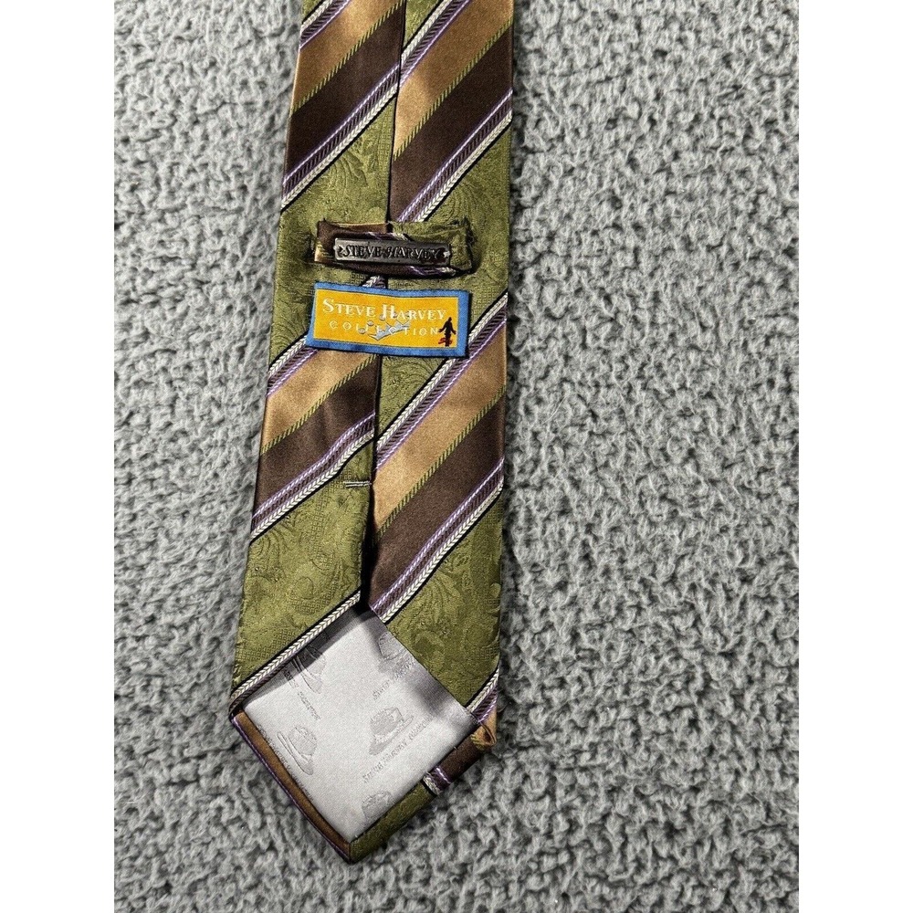 Steve Harvey Collection Silk Neck Tie Extra Long‎ Striped